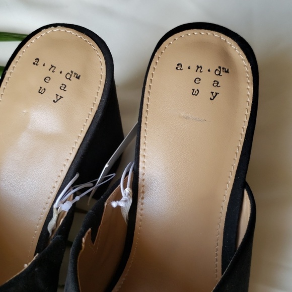 Women's Block Heel Mules-black - Picture 4 of 7